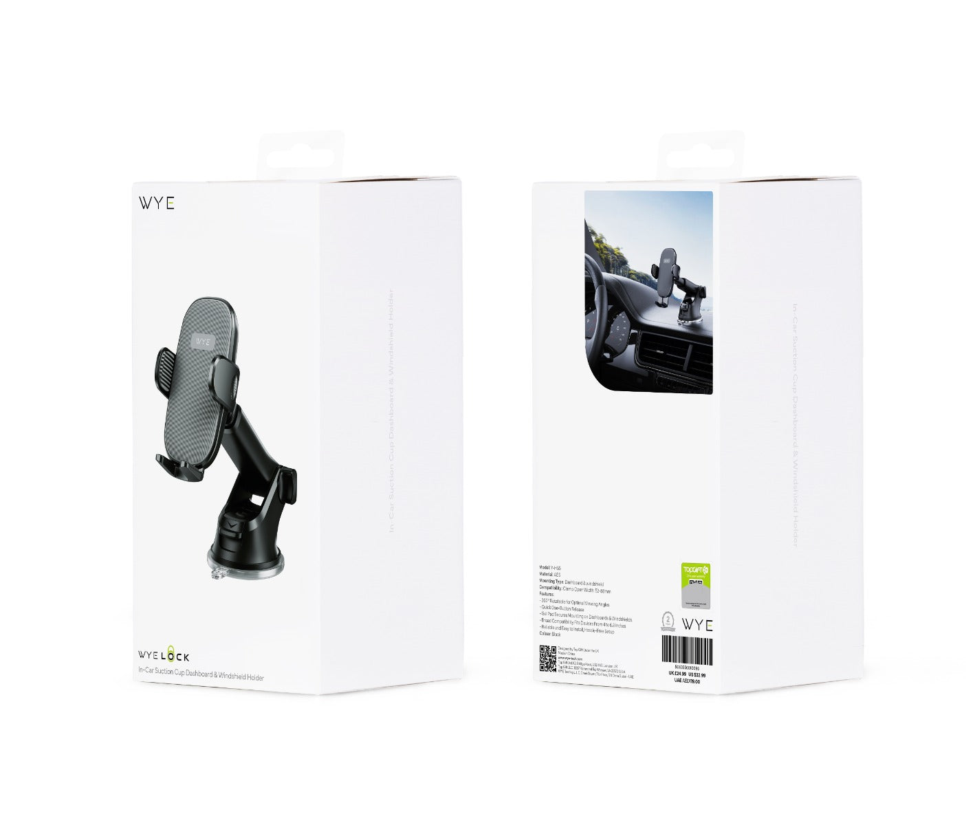 In-Car Suction Cup Dashboard & Windshield Holder