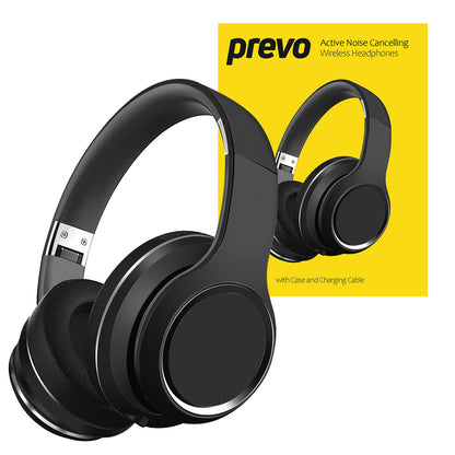 Prevo A6-ANC Active Noise Cancelling (ANC) Wireless Headphones with Bluetooth 5.4, True Wireless Stereo (TWS) Sound, Automatic Pairing & Handsfree Calls