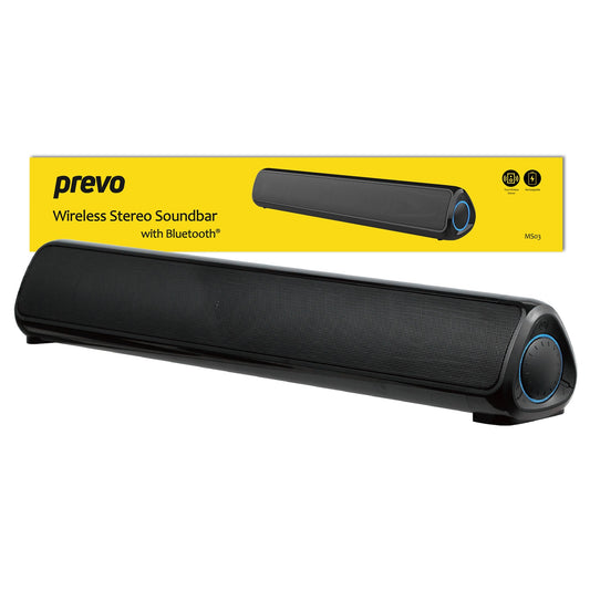 Prevo MS03 Wireless Stereo Soundbar with Bluetooth, USB & SD
