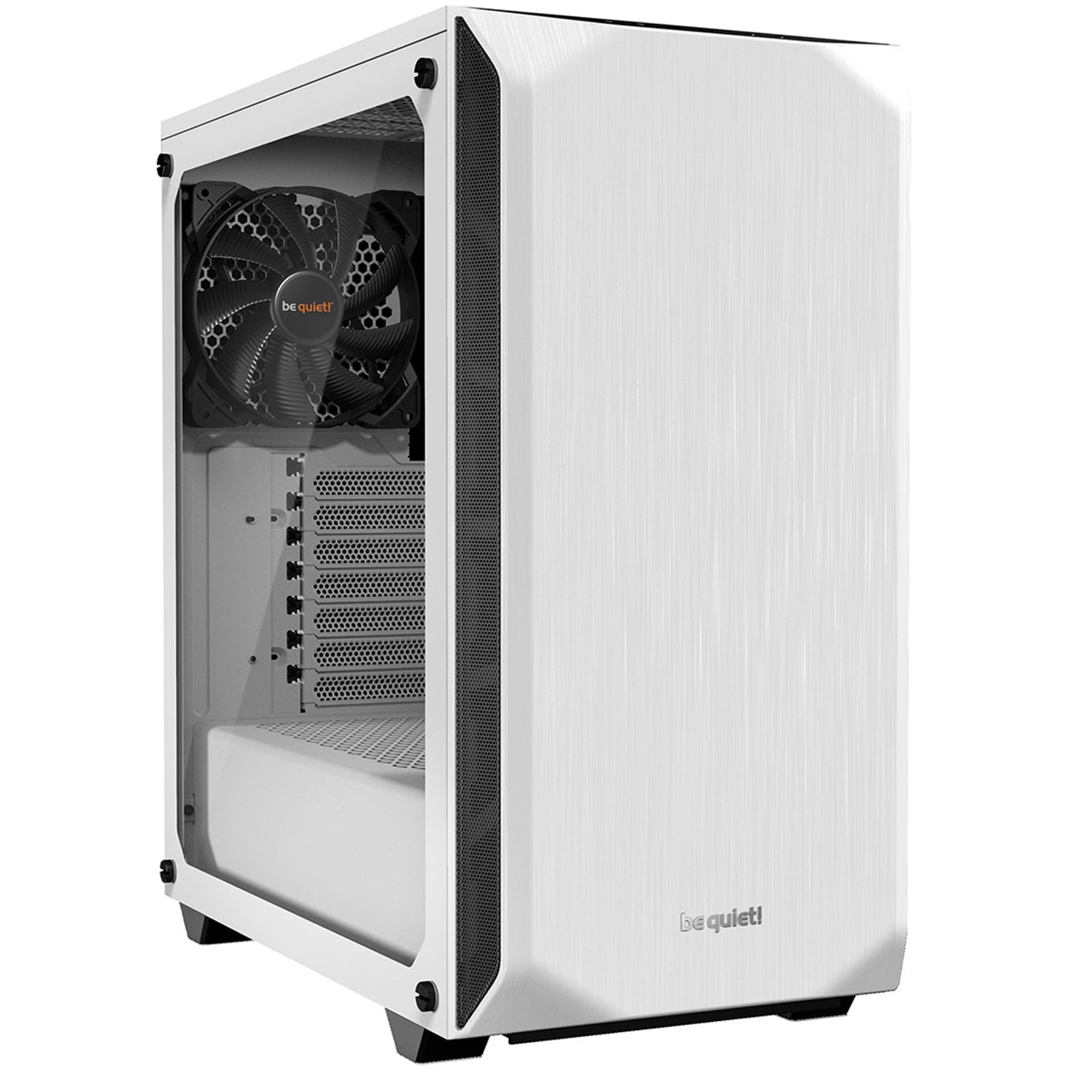be quiet! Pure Base 500 Case, White, Mid Tower, 2 x USB 3.2 Gen 1 Type-A, 2 x Pure Wings 2 140mm Black PWM Fans Included, Exchangeable Top Cover for Silent or High Performance, Insulation Mats on Front, Sides & Top