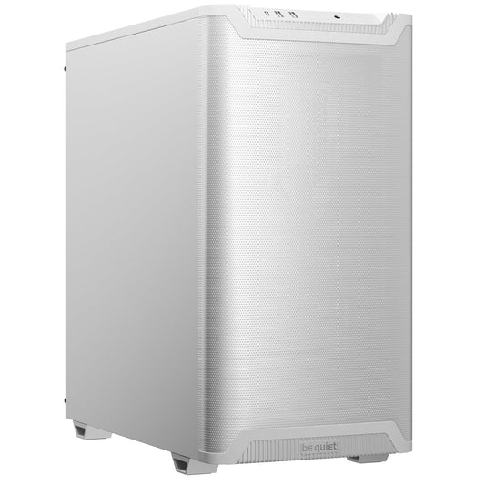 be quiet! Pure Base 501 Case, Airflow White, Mid Tower, 2 x USB Type-A, 1 x USB Type-C, 2 x Pure Wings 2 140mm Black PWM Fans Included, Sleek front panel and airflow top cover for a unified, classic design.