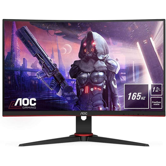 AOC C24G2AE/BK 24 Inch Curved Full HD VA Monitor, 165Hz, 1ms, DisplayPort, HDMI, VGA, Speakers, AMD FreeSync